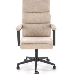 Garnero Arredamenti Sedia da ufficio con ruote e braccioli in tessuto Yara Beige New