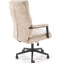 Garnero Arredamenti Sedia da ufficio con ruote e braccioli in tessuto Yara Beige New