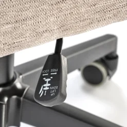 Garnero Arredamenti Sedia da ufficio con ruote e braccioli in tessuto Yara Beige New