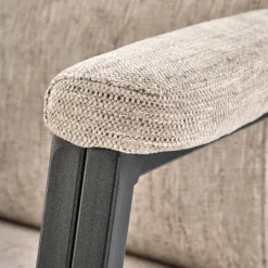 Garnero Arredamenti Sedia da ufficio con ruote e braccioli in tessuto Yara Beige New