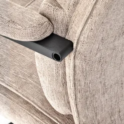 Garnero Arredamenti Sedia da ufficio con ruote e braccioli in tessuto Yara Beige New