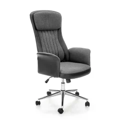 Garnero Arredamenti Sedia da ufficio con ruote in tessuto e ecopelle grafite nero Triana