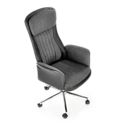 Garnero Arredamenti Sedia da ufficio con ruote in tessuto e ecopelle grafite nero Triana