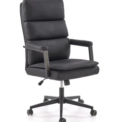 Garnero Arredamenti Sedia da ufficio con ruote e braccioli imbottita Yara Ecopelle Nero