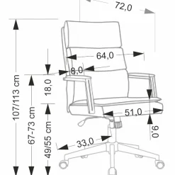 Garnero Arredamenti Sedia da ufficio con ruote e braccioli imbottita Yara Ecopelle Nero