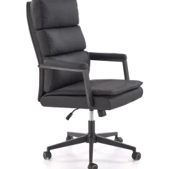Garnero Arredamenti Sedia da ufficio con ruote e braccioli imbottita Yara Ecopelle Nero