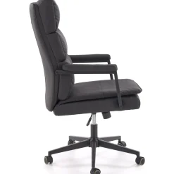 Garnero Arredamenti Sedia da ufficio con ruote e braccioli imbottita Yara Ecopelle Nero