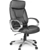 Garnero Arredamenti Sedia da ufficio ecopelle design moderno con ruote nero Workwell New