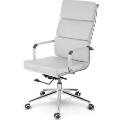 Garnero Arredamenti Sedia da ufficio ecopelle design moderno con ruote bianca Officepro Clearance