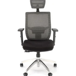Garnero Arredamenti Sedia da ufficio ergonomica con ruote e braccioli regolabili tessuto grigio nero Speed New