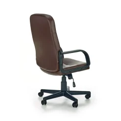 Garnero Arredamenti Sedia da ufficio girevole con braccioli in ecopelle marrone Ayaka