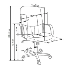 Garnero Arredamenti Sedia da ufficio girevole con braccioli in ecopelle marrone Ayaka