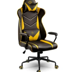 Garnero Arredamenti Sedia gaming regolabile con ruote in ecopelle nera giallo Game Nero - Giallo Best
