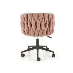 Garnero Arredamenti Sedia moderna con ruote regolabile in tessuto nero Monie Rosa Discount