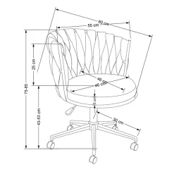 Garnero Arredamenti Sedia moderna con ruote regolabile in tessuto nero Monie Rosa Discount