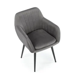 Garnero Arredamenti Sedia sala da pranzo con braccioli in tessuto velluto scuro Slash Grigio Hot