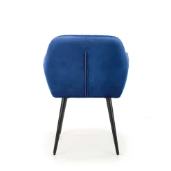 Garnero Arredamenti Sedia sala da pranzo con braccioli in tessuto velluto blu Slash Blu - Blu