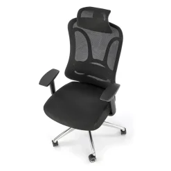 Garnero Arredamenti Sedia ufficio regolabile con braccioli in tessuto nero Arcuri Outlet