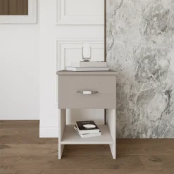 Garnero Arredamenti Set 2 comodini moderni 40x59h cm 1 cassetto  beige Emporio Best