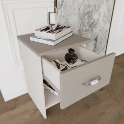 Garnero Arredamenti Set 2 comodini moderni 40x59h cm 1 cassetto  beige Emporio Best