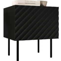 Garnero Arredamenti Set 2 comodini 47x52h cm 1 anta con frontali decorati nero Daniele Nero Opaco Online