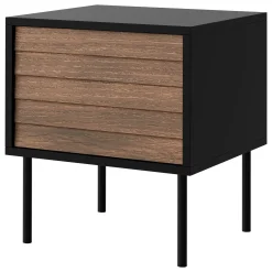 Garnero Arredamenti Set 2 comodini 45x51h cm 1 anta noce nero Wild Noce - Nero opaco Discount