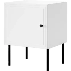 Garnero Arredamenti Set 2 comodini 45x59h cm 1 anta Stark Bianco Opaco