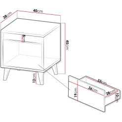 Garnero Arredamenti Set 2 comodini 40x45h cm design moderni rovere rustico Salisburgo Hot