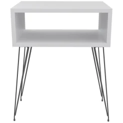 Garnero Arredamenti Set 2 comodini  45x59h cm moderni design industrial bianco Jamar Bianco Opaco Clearance