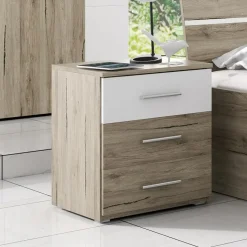 Garnero Arredamenti Set 2 comodini 47x56h cm moderni rovere natura bianco Copenhagen Discount