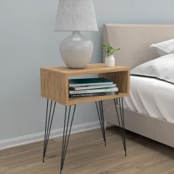 Garnero Arredamenti Set 2 comodini 45x59h cm moderni design industrial Jamar Rovere