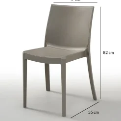 Garnero Arredamenti Set 4 sedie in polipropilene impilabili tortora Olbia Sale