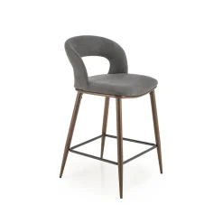 Garnero Arredamenti Set 2 sgabelli alti imbottiti in tessuto grigio noce Hera Online