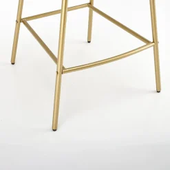 Garnero Arredamenti Set 2 sgabelli alti moderni in velluto nero bianco oro Tauret Hot