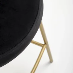 Garnero Arredamenti Set 2 sgabelli alti moderni in velluto nero bianco oro Tauret Hot