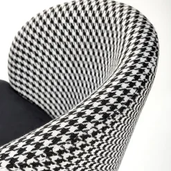 Garnero Arredamenti Set 2 sgabelli alti moderni in velluto nero bianco oro Tauret Hot