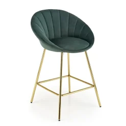 Garnero Arredamenti Set 2 sgabelli moderni in velluto verde scuro oro Darko Outlet