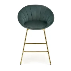 Garnero Arredamenti Set 2 sgabelli moderni in velluto verde scuro oro Darko Outlet
