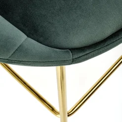 Garnero Arredamenti Set 2 sgabelli moderni in velluto verde scuro oro Darko Outlet