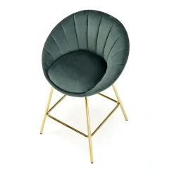 Garnero Arredamenti Set 2 sgabelli moderni in velluto verde scuro oro Darko Outlet