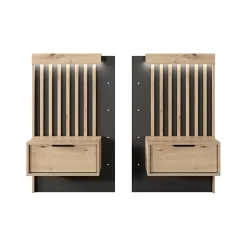 Garnero Arredamenti Set comodini 50x104h cm con cassetto rovere antracite Rubik