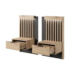 Garnero Arredamenti Set comodini 50x104h cm con cassetto rovere antracite Rubik