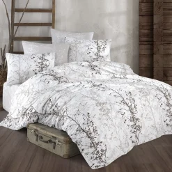 Garnero Arredamenti Set copripiumino matrimoniale e federe 220x240cm bianco grigio Esedra Hot