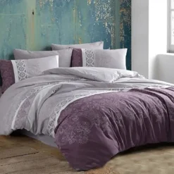 Garnero Arredamenti Set copripiumino matrimoniale e federe 220x240cm lilla viola Sarah Outlet