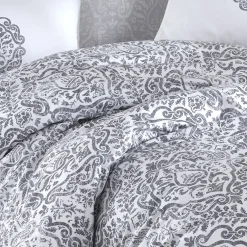 Garnero Arredamenti Set copripiumino moderno singolo e federa 140x220cm bianco grigio Meriel Best