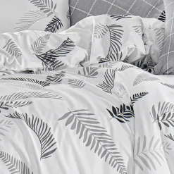 Garnero Arredamenti Set copripiumino singolo e federa 140x200cm bianco grigio Ingrid Discount