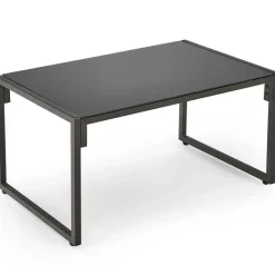 Garnero Arredamenti Set da giardino divano, poltrona, tavolino in vetro nero marrone Surat Clearance