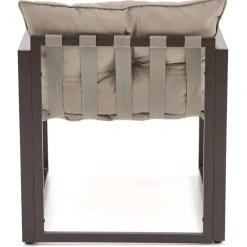 Garnero Arredamenti Set da giardino divano, poltrona, tavolino in vetro nero marrone Surat Clearance