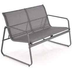 Garnero Arredamenti Set giardino relax 75x45cm 2 sedie divano e tavolino acciaio grigio Eden Best