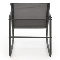 Garnero Arredamenti Set giardino relax 75x45cm 2 sedie divano e tavolino acciaio grigio Eden Best